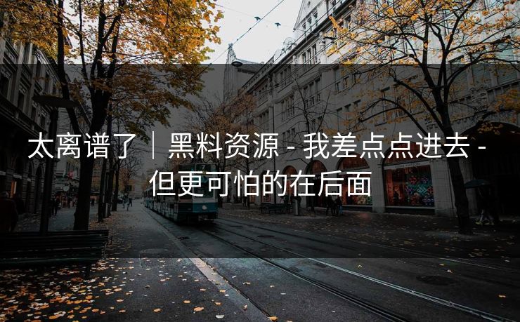 太离谱了｜黑料资源 - 我差点点进去 - 但更可怕的在后面